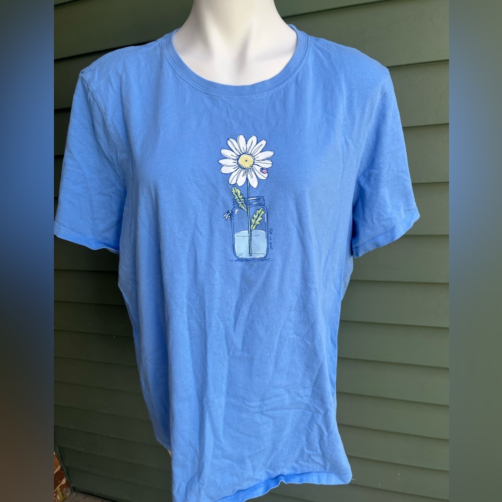 Comfy Cheerful Life Is Good Light Blue T-Shirt